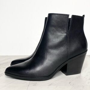 New! Blondo Noor Black Leather Almond Toe Bootie 6 1/2 M